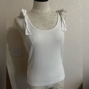 White Sleeveless Top with Bows on Straps